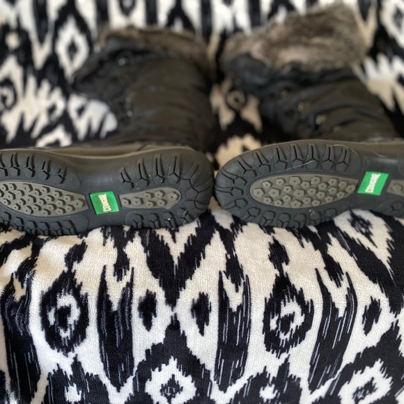 Cougar Black Lace Up Boots with Fur Trim - Picture 4 of 7